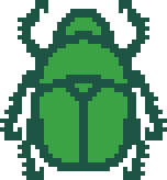 A green Skarab Beetle